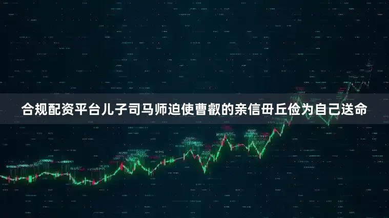 合规配资平台儿子司马师迫使曹叡的亲信毌丘俭为自己送命